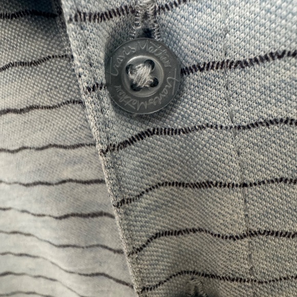 TravisMathew Men’s Polo Shirt Golf Large Light Blue Striped Marlin Logo - Picture 6 of 11